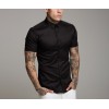 Loose Size Men Shirts Black white 100% Cotton Short Sleeve men's shirt