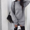  Autumn Winter Knitted Dress Women Turtleneck Long Sleeve Warm Sweater Dress Casual Solid Loose Mini Dresses