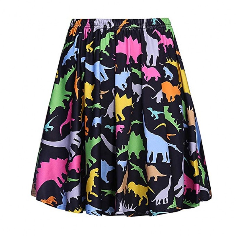 Women's Retro Pleated Floral Print Skirt