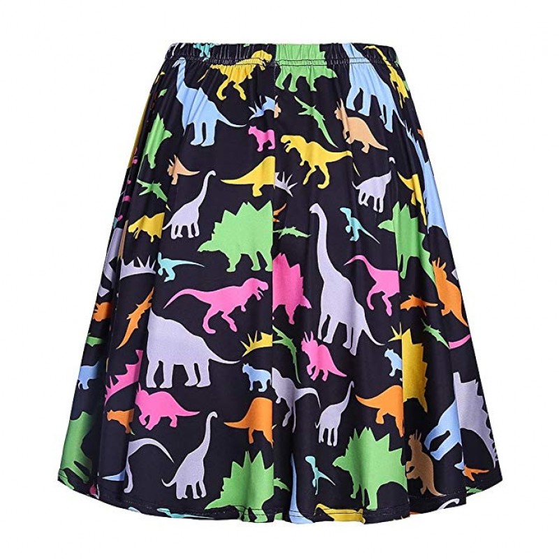 Women's Retro Pleated Floral Print Skirt