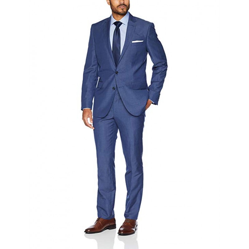 Men's Slim Fit 2 Button Wool Stretch Suit